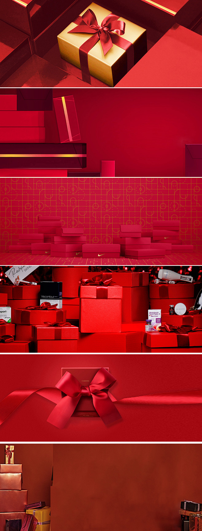 红色礼盒喜庆礼品礼物盒节日促销礼盒背景
