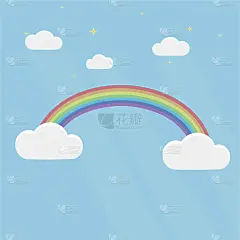 彩虹。天空中的彩虹