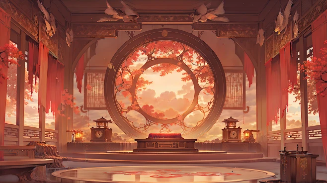 AI古风室内场景插画素材 影视游戏场景背景概念设计 背景临摹图集-淘宝网-花瓣网