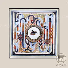 现代简约实物画设计师推荐欧式样板房立体画爱马仕挂画沙发背景画-淘宝网