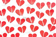 节日背景由一堆破碎的红心