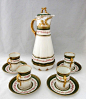 LIMOGES CHOCOLATE POT & CUPS