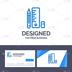 模板,名片,品牌名称,创造力,华丽的,测量工具,字母,字母表次序,铅笔,设备用品