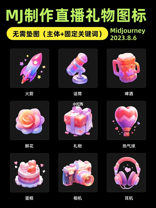 mj无需垫图生成图标