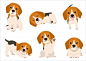 其中包括图片：Premium Vector | The collection of beagle in many action. illustration