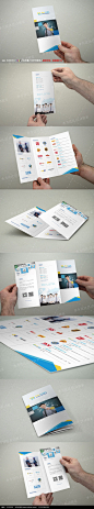 蓝色物流企业三折页_海报设计/宣传单/广告牌图片素材