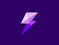 Purple Bolt poly bolt bolt design purple icon design logo design triangle sharp colorful creative identity branding ⚡