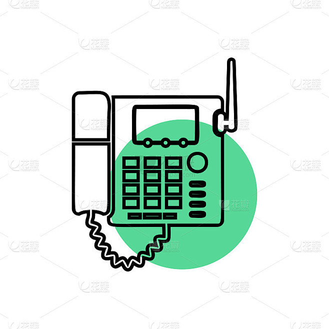 Office telephone icon vector sign symbol - Telepho