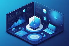 服务器大数据数据可视化插画图片