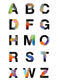 下图里的是荷兰设计师José Bernabé的化学云字母，通过将无衬线字体增加舒适的云朵效果在上面。通过玩Photoshop笔刷，他设法创建了可以将一个云的生成模式加上渐变色彩，于是这套字体便诞生了。 (5)