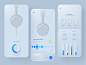 耳机控制器应用程序（白色版本）应用程序应用程序设计应用程序设计干净的UI控制器深色UI耳机最小移动设计新拟态新拟态影子拟态拟态UI UIUX UX