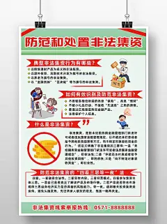 卡通风风防范和处置非法集资海报