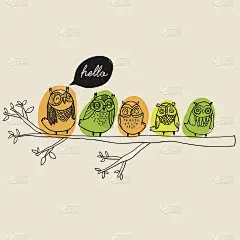 可爱的猫头鹰卡