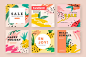 Summer vibe web design Free Vector