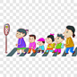 创建文明城市——排队过马路漂浮元素PNG图片➤来自 PNG搜索网 pngss.com 免费免扣png素材下载！