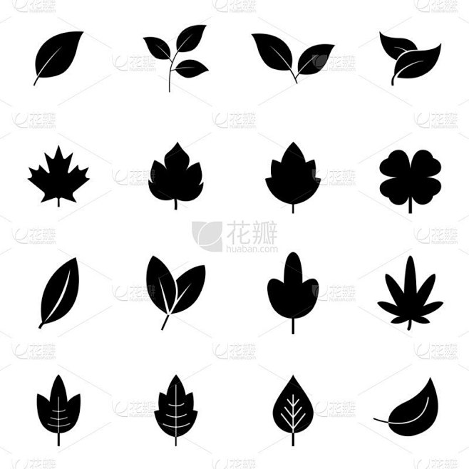 符号,矢量,形状,叶子,分离着色,计算机图标,扁平化设计,反差,白色背景,极简构图