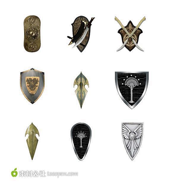 欧洲古典盾牌图标素材