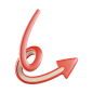 Twirl Arrow  3D Icon