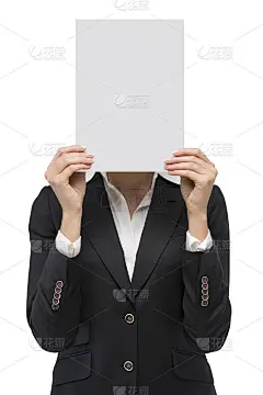 女商人拿着一张白纸