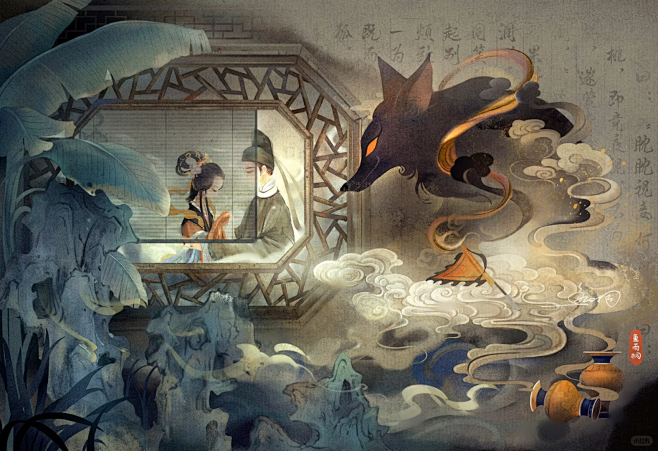 《聊斋志异》系列国风插画｜胡四姐1