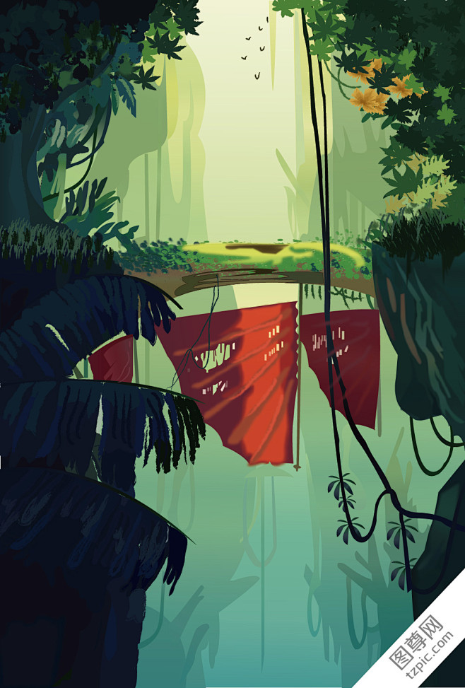 游戏插画海报设计  游戏海报场景  时尚...