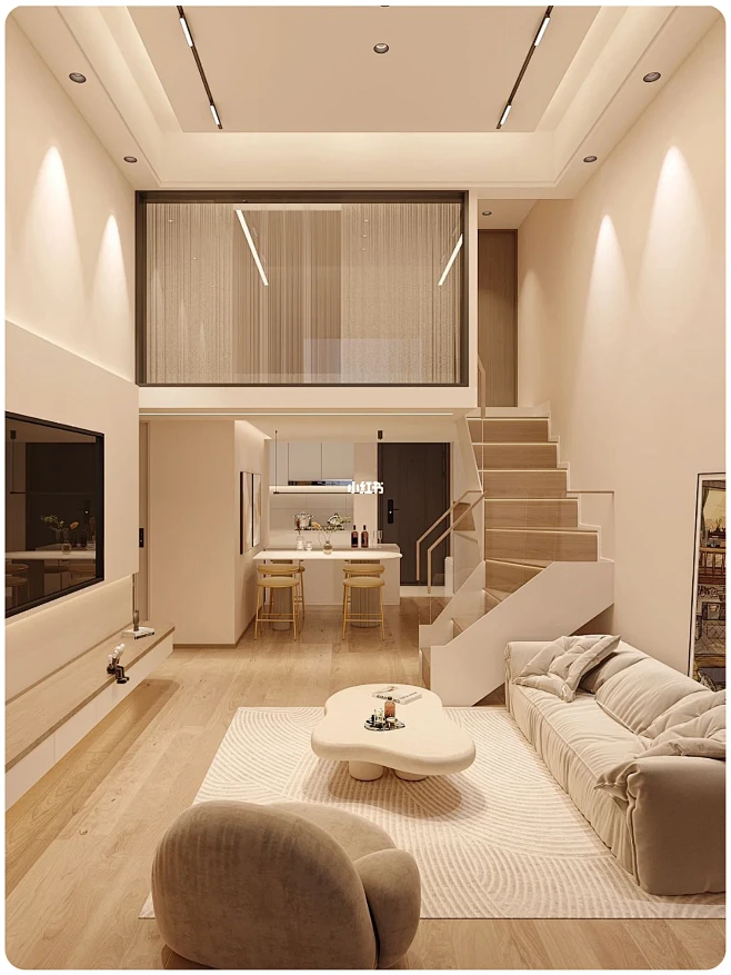 9w装好45㎡奶油Loft｜以后买房了，...