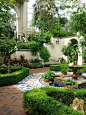 Beautiful garden in Spanish style with travertine tiles #travertine #floor #home #exterior #naturalstone: