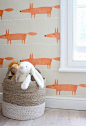 Scion Mr. Fox Wallpaper for Kids Playroom: