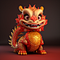 龙年IP 盲盒  龙  可爱   c4d    喜庆  龙年吉祥物   龙年素材 
