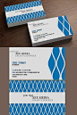 蓝白色大气金融广告设计企业商务名片