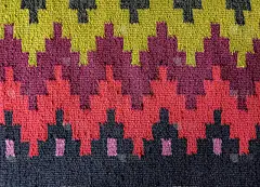 杂色粗织席子，波西米亚风格