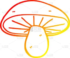 热,山,铅笔画,卡通,蘑菇,可爱的,自然,食品,图像,艺术