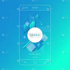 移动应用的抽象背景。智能手机的线性插图