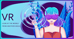 是酷盖吖采集到酷盖_VR科技感插画