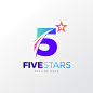 Free vector gradient  5 star logo template