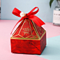厂家直销创意菱形婚礼喜糖盒 欧式结婚庆用品中式简约礼品盒批发