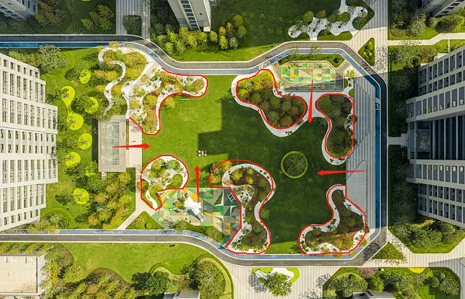 多个活动场地在同一场域的空间划分-花瓣网