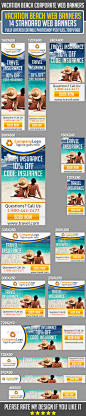 Beach & Holiday Vacation Web Banners - Banners & Ads Web Elements