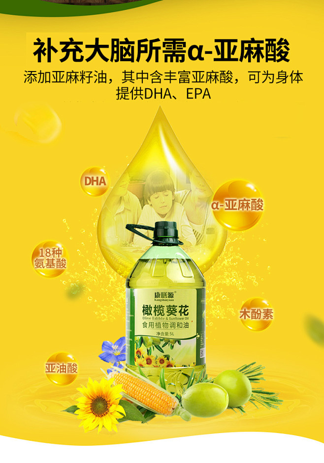康膳源 食用油 橄榄调和油 葵花籽油食用...