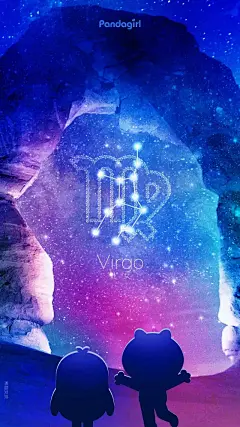 壁纸：十二星座璀璨星空卡通壁纸