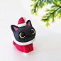 Cat figurine of Ceramics "The Santa Claus of black cat"　クリスマス　工房しろ : Please let me know if you would like to receive the parcel fast. In that case, I can ship to you it by EMS express mail. I will reply you after I prepare your private page of i