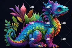 Ai产生的 龙 婴儿 年轻 幻想 神话 彩虹 迷幻的 童话