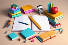 儿童画笔校园学习工具元素插画