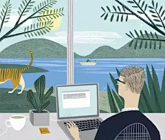 【看看】美国插画师Sam Kalda：男人的猫性 : Sam Kalda 现在以自由插画师与爱猫人士的身份居住与工作于纽约的布鲁克林，并在一所大学任教。这位像猫一样的男人随时都在享受独处时的自在与惬意。