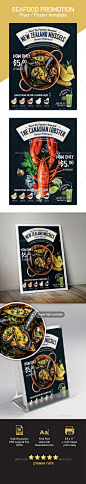 Seafood Poster / Flyer Menu Template — Photoshop PSD #magazine #food • Download ➝ https://graphicriver.net/item/seafood-poster-flyer-menu-template/20133512?ref=pxcr