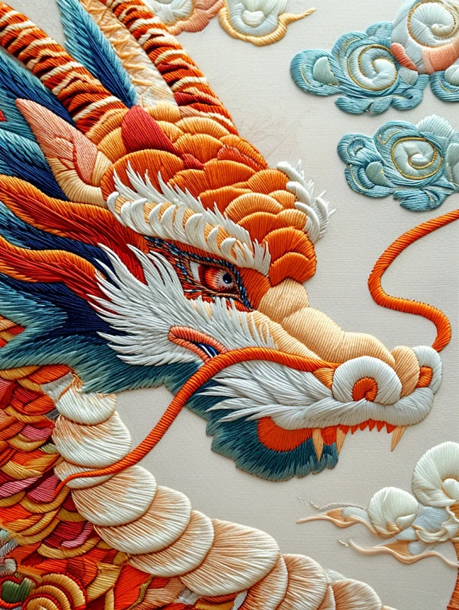 中国龙刺绣：华丽色彩的搭配艺术-花瓣网