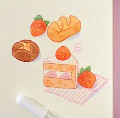 插画欣赏 | 看到可爱的事物可能会做可爱的梦喔 : 西班牙插画师olguioo作者喜欢先用彩铅描边，再用马克笔进行上色。看到这么萌的小插画，真的超级治愈呀！