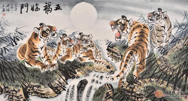 当代实力派画家蒋伟老虎图 值得收藏保存的...