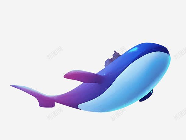 蓝色海豚 平面电商 创意素材