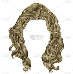 长卷发淡颜色金发 .